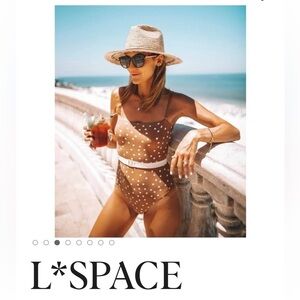 L*SPACE Retro Belted Dot One Piece Swimsuit Size 10 - Lockhart Beachcomber